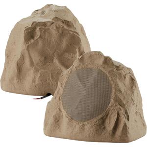 Theater Solutions 2R8S Outdoor Sandstone 8" Rock 2 Speaker Set for Deck Pool Spa Yard Garden