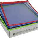 C-Line Heavy Duty Super Heavyweight Plus Stitched Shop Ticket Holder, Assorted Colors, 9 x 12 Inches, Box of 20 Shop Ticket Holders (50920)