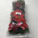 Hotop 6 Pcs Christmas Artificial Poinsettias Florals 19.6 Inch Large Christmas Poinsettia Decorations Red Green Christmas Flower Picks Stem for Christmas Tree Ornament Wreath DIY Xmas Party Decor