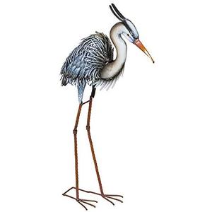 Cape Craftsmen Beautiful Springtime Brushed Metal Grey Heron Bird Handcrafted Statue - 24 x 43 x 8 Inches Fade and Weather Resistant Decoration for Homes, Apartments, Yards and Gardens Cape Craftsmen Beautiful Springtime Brushed Metal Grey Heron Bird Handcrafted Statue - 24 x 43 x 8 Inches Fade and Weather Resistant Decoration for Homes, Apartments, Yards and Gardens