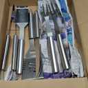BBQ Grilling Accessories, 16-Inch Stainless Steel BBQ Grill Tools Set for Men, Heavy Duty Grilling Accessories Kit for Camping, Kitchen, Extra Thick Barbecue Utensil
