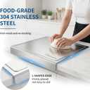 2026 New Stainless Steel Cutting Boards for Kitchen, Chopping Boards with Juice Grooves, Metal Kneading Board with Lip for Baking, Countertop Cutting Board for Food Prep Meat Vegetables (19.7"X15.8"), 36"L x 23"W
