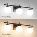 Ralbay Mid Century Modern Bathroom Vanity Lights Matte Black Milky Glass Modern Bathroom Wall Lights Over Mirror, Black 3-Light (Exclude Bulb)