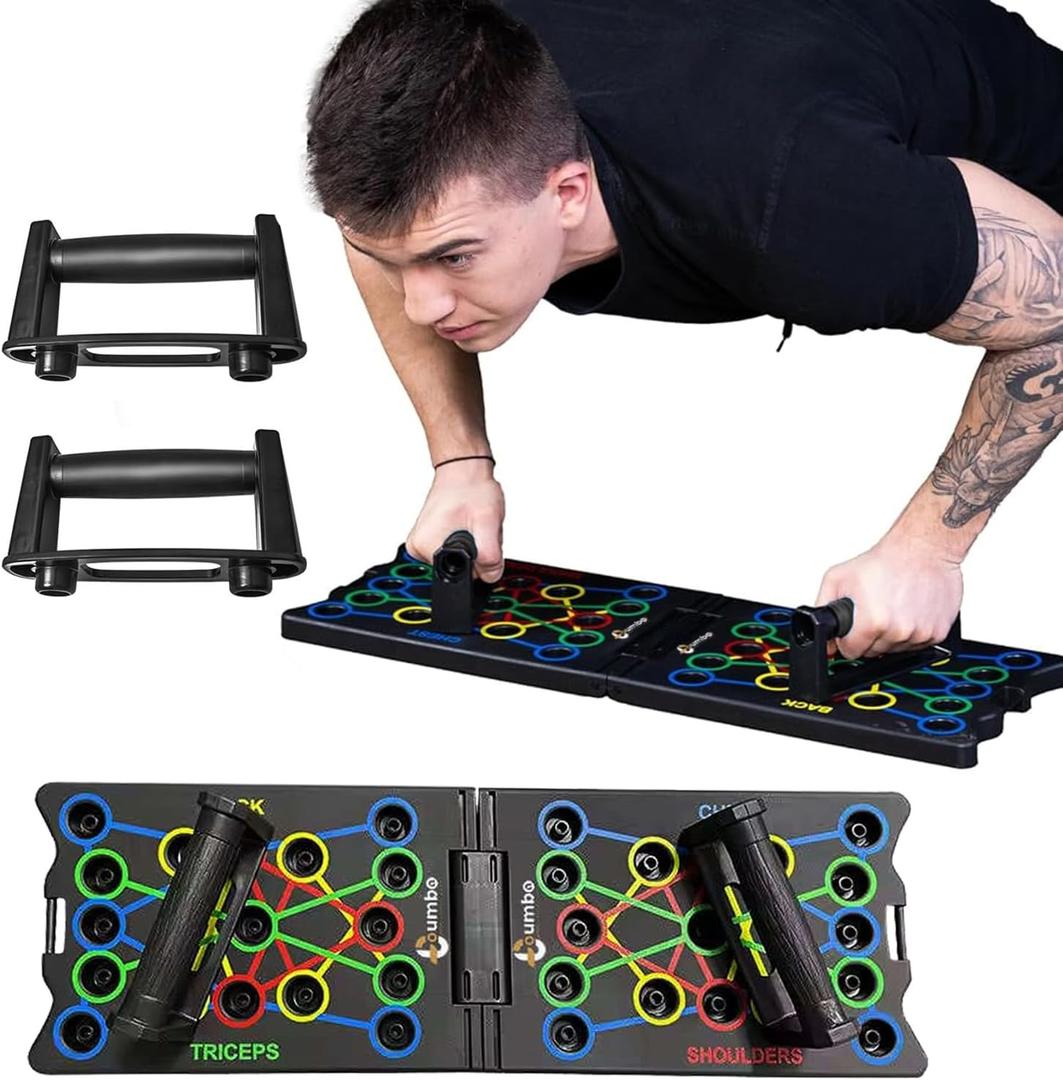 Push Up Board 9 in 1 Multi-function Foldable Push Up Bar Exercise Training Equipment for Home Workout Push Up Stand Portable Home Gym Workout Equipment