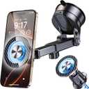 Coneclat for MagSafe Magnetic Phone Holder for Car [2025 Upgraded Strongest Magnet] Car Mount Cell Stand for Dashboard Windshield Vent Compatible with iPhone 17/16/15/14/13/12 Android etc-Black