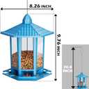 Birdream 2 Pack Bird Feeders for Outdoor Hanging, Retro Pagoda Design Fun Installation Bird Feeders, Attracting Wild Birds Chickadees Goldfinches Cardinals Finches and Sparrows - Blue