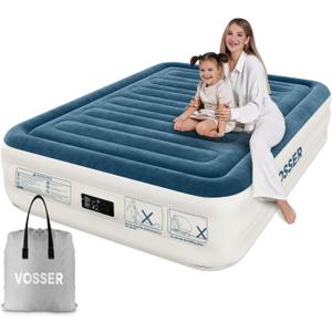 Air Mattress Full with Built in Pump,18" Raised Inflatable MattressThicker Blow Up Mattress 2 Mins Self-Inflation/DeflationLuxury Upgraded Air Bed with Storage Bag for Home, Camping & Guests