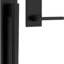 Kwikset Careus Front Door Lock Handle and Deadbolt Set, Entry Door Handleset Exterior with Interior Reversible Lever, Matte Black, Pick Resistant SmartKey Rekey Deadbolt Security