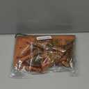 Yangest Dark Orange Decorative Velvet Throw Pillow Cover with Cloth Texture Patchwork Cushion Case Modern 20x20 Inch Pillowcase for Sofa Couch Bedroom Living Room Home Decor