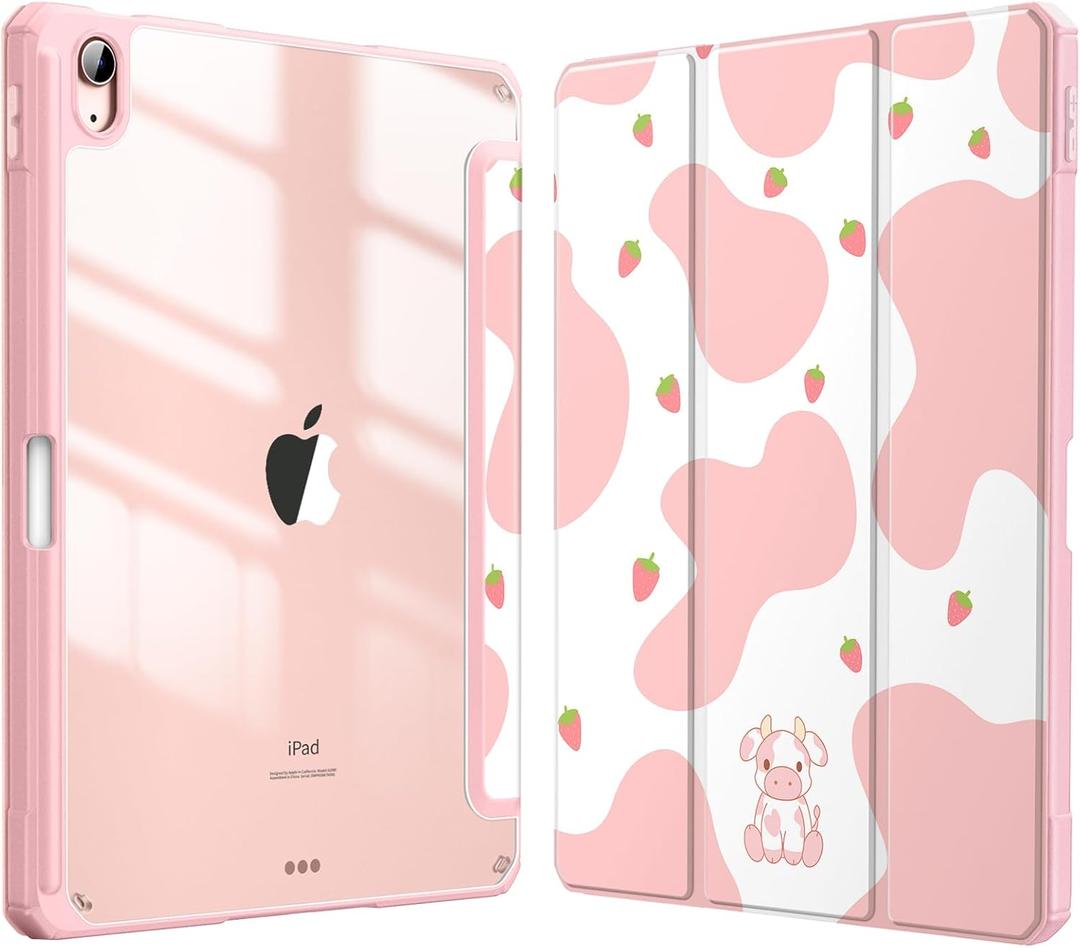 Fintie Funda hbrida delgada para iPad Air de 11 pulgadas M3 (2025) / M2 (2024), iPad Air 5 (2022) / 4 generacin (2020) de 10.9 pulgadas, funda a prueba de golpes con carcasa trasera transparente y