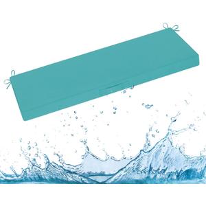 downluxe Outdoor Bench Cushion Waterproof, 45 x 18 Inch Patio Furniture Cushions with Adjustable Ties & Portable Handle, Porch Swing Cushions, Bench Cushions for Outdoor Furniture, Teal