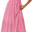 PRETTYGARDEN Women's Summer Floral Boho Maxi Dress Wrap Short Sleeve V Neck Ruffle A-Line Flowy Wedding Guest Long Dresses