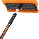 Year-Round Roof Rakes for Snow, Leaves & Moss – 16” No-Scratch Foam Blade & Roof Brush, 4.7-24ft Telescoping Snow Rake for Roof, Solar Panels, RVs & Cars, C-Shaped Push/Pull -Patent Pending