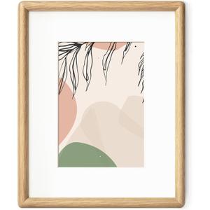 Axeman 8x10 Picture Frame - Solid White Oak Wood 8 x 10 Matted to 5x7 - Rounded Corner Natural Photo Frame With Tempered Glass - Tabletop or Wall Mount Display