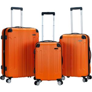 Rockland London Hardside 3 Piece Expandable Spinner Wheel Luggage Set, (20"/24"/28"), Orange