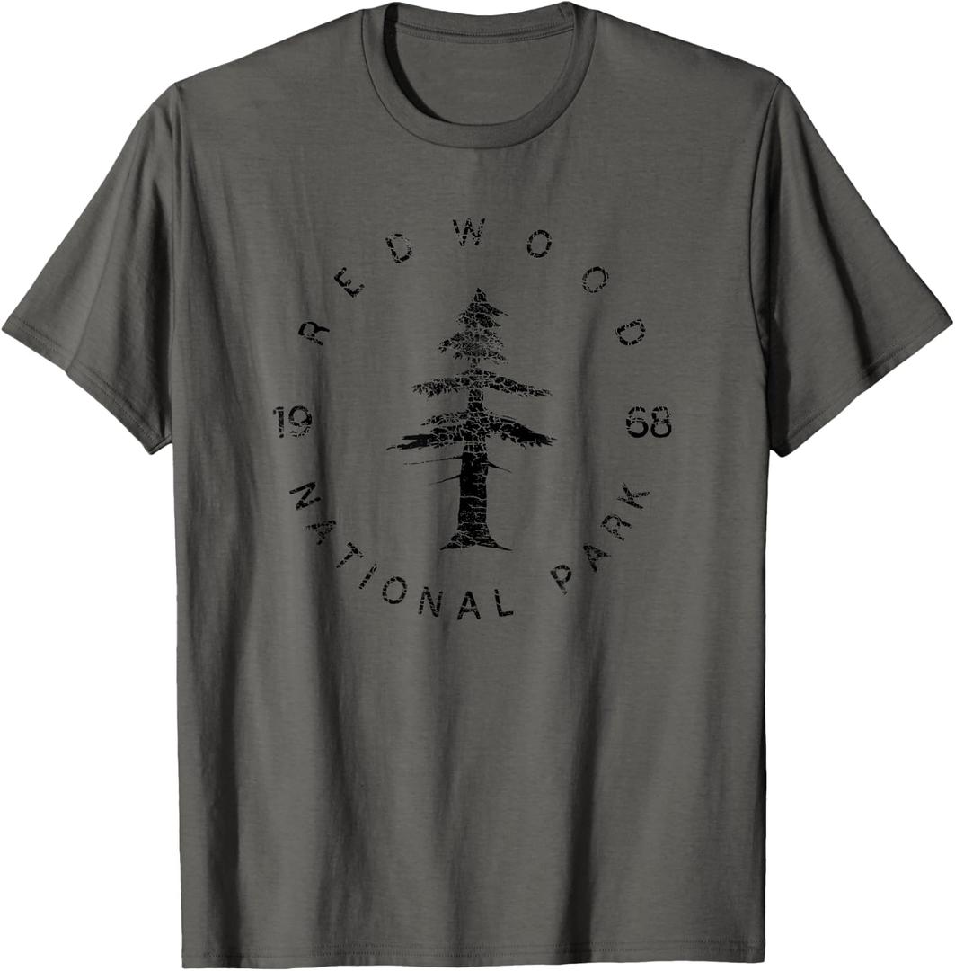 Redwood Shirt National Park US Summer Travel Redwoods Shirt T-Shirt for Men Women Girls Kids (Gray, M)