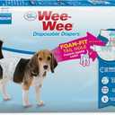 Four Paws Wee-Wee Super Absorbent Disposable Adjustable Dog Potty Training Diapers, Leak-Proof Protection for Dogs, Size Medium, 15" - 18" Waist, 12 Count