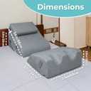 6pc Adjustable Orthopedic Wedge Pillow Set Relieve Acid Reflux, Snoring, Back Pain & Post-Surgery Discomfort (Grey)