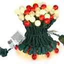 GlowVibe 70 Counts Red and White Christmas Lights, 19ft G15 Pearlized Glass Bulbs, ETL Certified LED Christmas Globe String Lights Plug-in, Indoor Xmas Tree Lights for Outdoor Xmas Home Decor