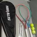 HIRALIY 27" Tennis Rackets Set for Adults, 2 Player Pre-Strung Tennis Racquets, 2 Overgrip Tapes,3 Balls, and 1 Carrying Bag, Outdoor Recreational Sport for Beginner, Men, Women (Blue)