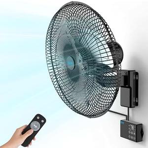 Ehiair 18" Wall Mounted Fan with Thermostat & Remote, Oscillating Fan