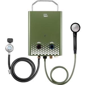 KEMIMOTO Camping Portable Tankless Water Heater 5L Capacity1.32Gpm 34000 BTU Instant Propane Water Hot HeaterEasy InstallationSuitable For Rv/Camping/Cabin