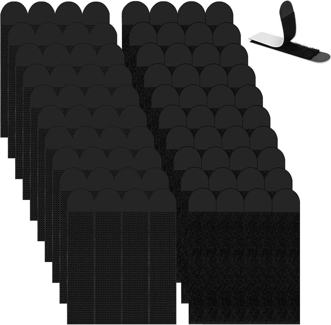36-Pairs(72 Strips) Large Picture Hanging Strips, Heavy Duty Adhesive Strips Picture Hanger Kit Hook Loop Mounting Tapes Damage Free Wall Fastener Tape for Frame Hanging(Black)