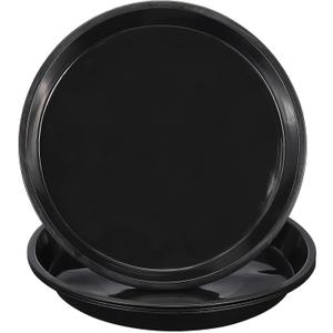 PATIKIL 4 Pack Large Plastic Plant Saucer, 22 Inch Plant Tray for Pots Round Plant Dish Plant Drip Trays Water Tray for Indoors Outdoors Garden, Black