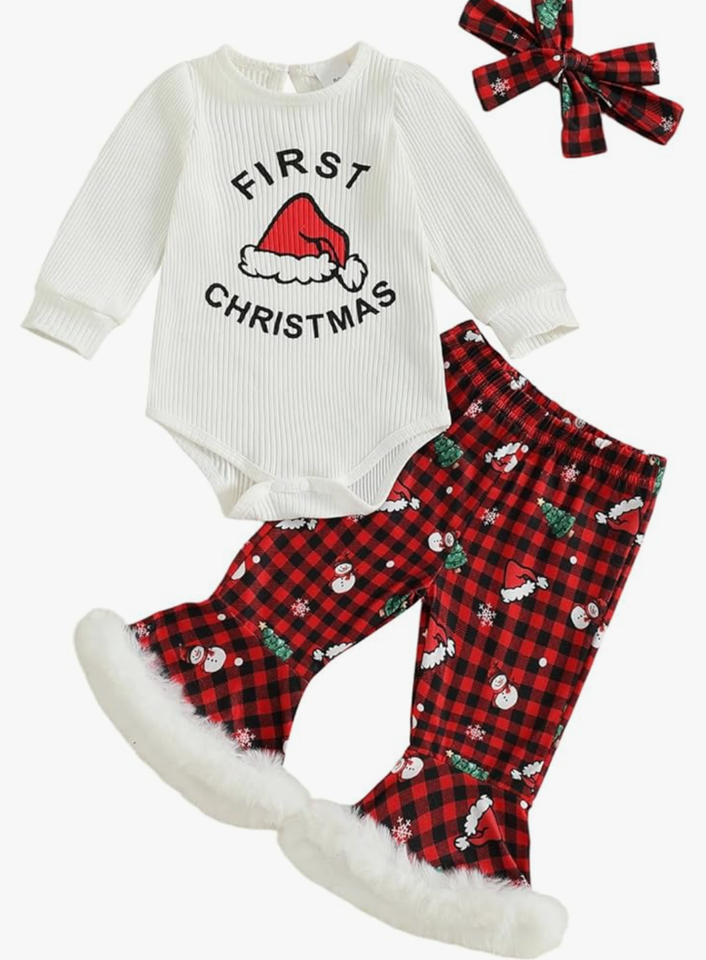 St Patricks Day Baby Girl Outfit Newborn Ribbed Knit Romper Flare Pants Set Shamrock Onesie Bell Bottoms Clothes Size 100