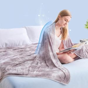 EMME Cooling Blanket Queen Size (90"x90"), Q-Max 0.5 Cooling Blankets for Hot Sleepers, Ice Summer Blanket for Nights Sweats, Grey Lightweight Sheet for Bed