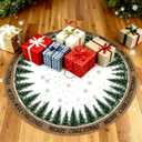 Christmas Christmas Tree Skirt 36 Inch, Snowflake Winter Holiday Tree Mat Decoration