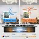 36" Quiet LED Ceiling Fan with Lights, Low Profile Bedroom Fan Black, 90CM