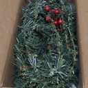 Pre-Lit Artificial Christmas Garland, Snowflake Garland, White Lights 50, Decorated with Pine Cones, Berry Clusters, Plug in, Christmas Decorations, 9 Feet