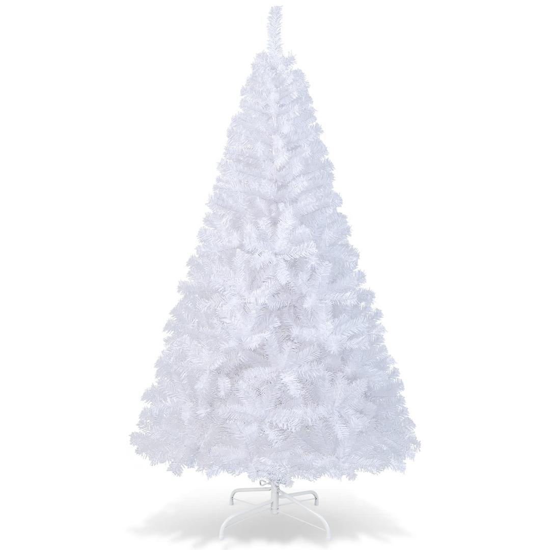 6Ft-Artificial-PVC-Christmas-Tree-W-Stand-Holiday-Season-Indoor-Outdoor-White