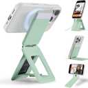 MOFT Phone Tripod Wallet for iPhone, Mulit-Angles, Lightweight Phone Stand, MOVAS Vegan Leather Magnetic Wallet, Strong Magnets, NFC Card Holder,Travel Essential, Peppemint (with Card Slot)