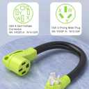 NEMA 10-50 to 14-50R EV Charger Plug Adapter Only for Tesla & EVs, STW 3/C Heavy-Duty Cable with Grip Handle, 4 Prong to 3 Prong, 6AWG 50A, 1.6FT, 125/250V