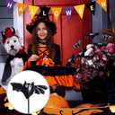 Weysat 12 Pcs Halloween Bats Garden Stakes Halloween Outdoor Decorations Spooky Potted Plant Stakes Metal Bats Decorative Yard Signs for Outside Plant Pot Garden Lawn Porch Patio Decoration