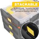 Small Parts Organizer, 6-Compartments Parts Organizer, Stackable, Removable Dividers for Hardware3 PCS,Yellow)