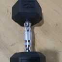 Amazon Basics Rubber Hex Dumbbell Hand Weight, 25 LBS