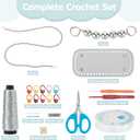 FREEBLOSS Crochet Bag Kit for Beginners Crochet Tote Bag Starter Kit with Step-by-Step Video Tutorials for Adult Beginners Crafts Projects