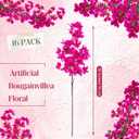 16 Pack Artificial Bougainvillea Floral 38" Silk Long Stem Bougainvillea Plants Hanging Table Centerpiece for Home Wedding Indoor Outdoor Decorations (Rose Purple)