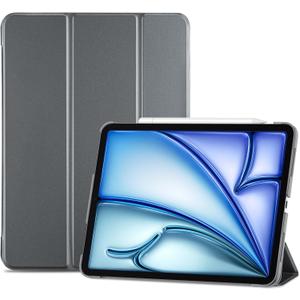 ProCase Smart Case for iPad Air 11-inch M4 (2026, 8th Gen) / M3 (2025) / M2 (2024) & 10.9 Inch iPad Air 5th (2022) & 4th (2020)  Protective Hard Back Cover with Auto Sleep/Wake - Grey