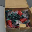 Brizled 100 LED C9 Red & White Christmas Lights, 66FT Faceted Christmas Lights, Connectable Outdoor Indoor Strawberry Light String, 120V UL Certified for Valentine's Day Party Xmas Tree House Garden