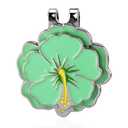 lasuroa Magnetic Golf Ball Marker with Hat Clip, Flower Shape Golf Marker Magnet Cap Hat or Visor Clip Set Sports Bag Decoration Accessories for Women Men Golfer Gift (Green), 1 Pack