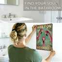 Flamingo Bathroom Decor Metal Tin Sign Funny Wall Art "Are You Pooping" Retro Poster for Guests and Family Restroom Toilet Washroom Tropical Home 8x12 Inch
