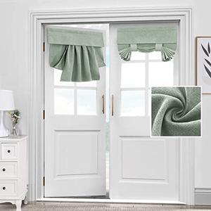 H.VERSAILTEX French Door Curtain, Window Covering for Doorways Privacy, Tie Up Shade for Front Window Curtain, Heather Sage Door Blind 26'' x 40'', 1 Panel