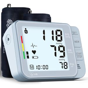 Blood Pressure Monitors for Home Use with 2 Size Cuff (8.7-16.5'' & 15-21.7'' Extra Large Blood Pressure Cuff), 2x120 Memory, with USB Cable and 4 aa Batteries(Blue)
