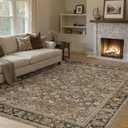 5x7 Machine Washable Rugs Brown Hallway Area Rug Indoor Accent Rug Floral Low Pile Carpet Soft Throw Aesthetic Rug Bedroom Living Room Office Dining Room Kitchen Laundry Room Non Slip