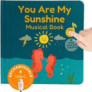 Cali's Books You are My Sunshine Music Book for Toddlers 1-3 Years Old - Nursery Rhymes Musical Books, Interactive Baby Sound Book, Singing Toy for Children Girls, Learning Song Toys for Toddler Boys