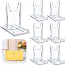 Memorywuu 6 Packs Adjustable Purse Display Stand Clear Acrylic Handbag Stand Holder for Wallet Purses Handbag Bag Jewelry Display Organizer for Party Weddings Home Decoration Birthdays